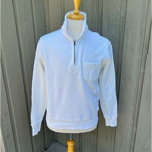 Polo Ralph Lauren Quarter Zip Distressed Graphic Long Sleeve Sweatshirt